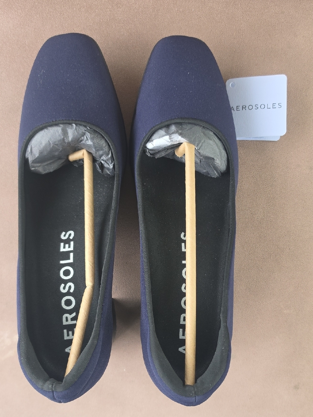 AEROSOLES Navy Casta Mid Pump Heel